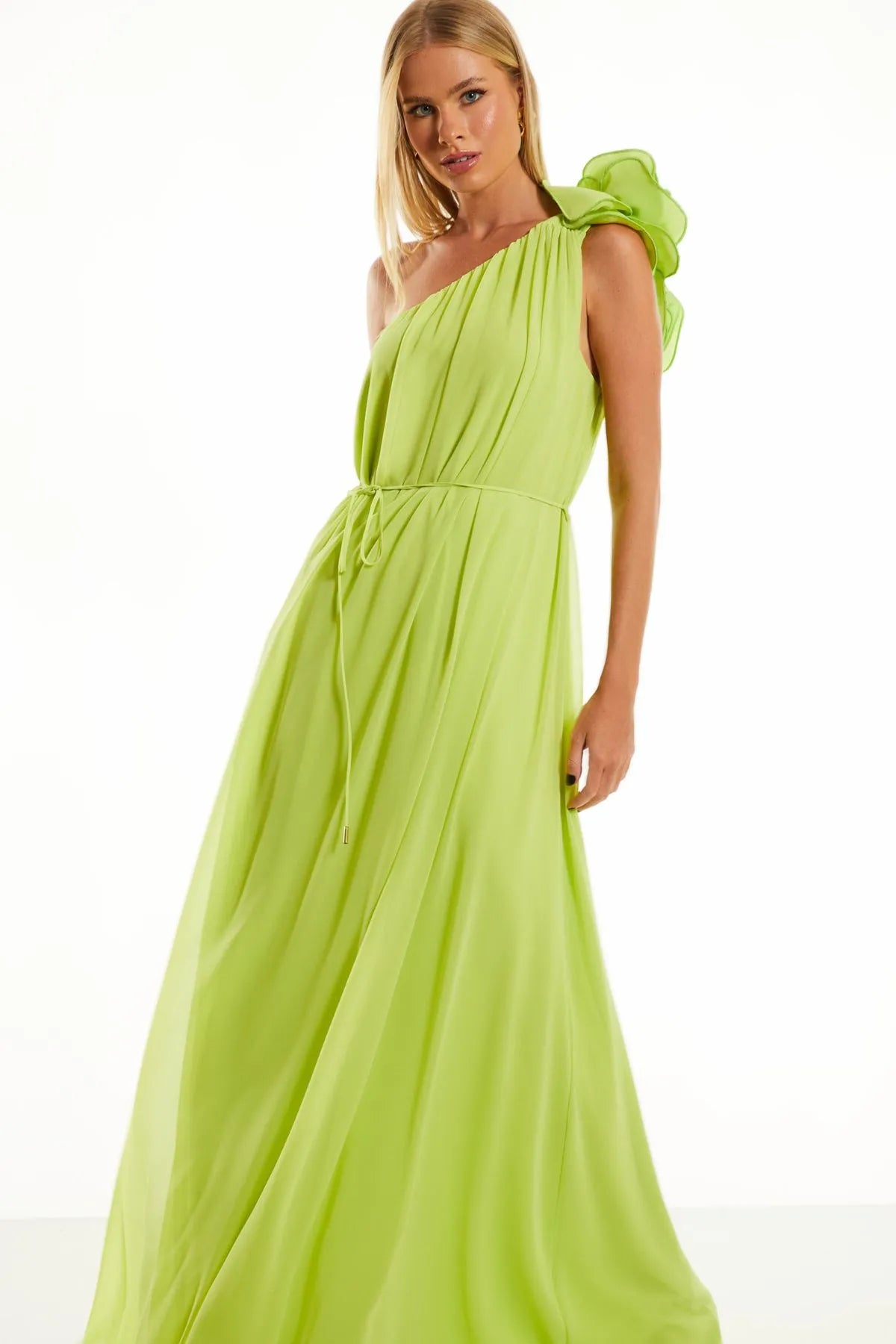 LONG GREEN LIME DRESS