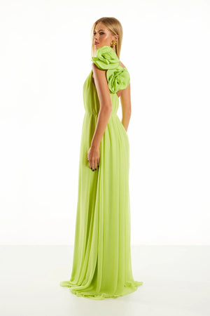 LONG GREEN LIME DRESS